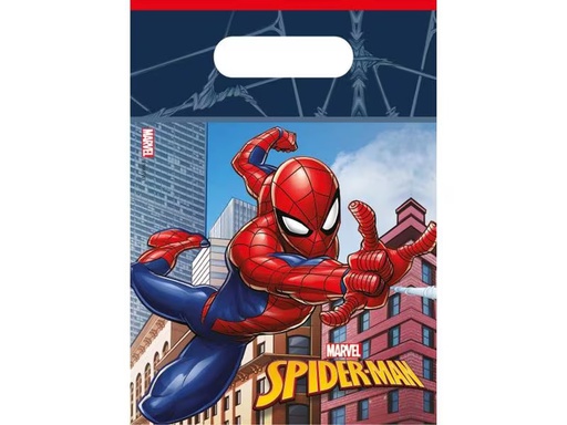 [90300196 1565368] Amscan Geschenktasche Marvel Spiderman 6 Stück, 16 x 23.5 cm