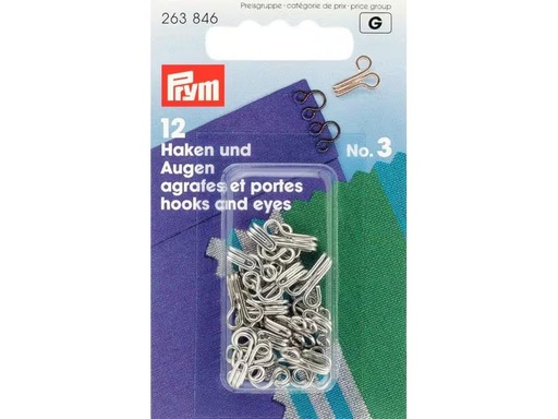 [90300355 1575976] Prym Ösen Silber, Nr. 3, 12 Stück