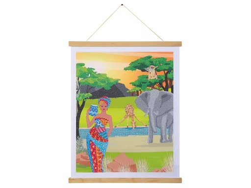 [90300393 1563567] CRAFT Buddy Bastelset Crystal Art Scroll Africa 35 x 45 cm