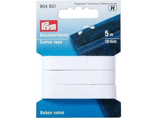 [90300409 1575930] Prym Baumwollband Weiss, 5 m x 10 mm