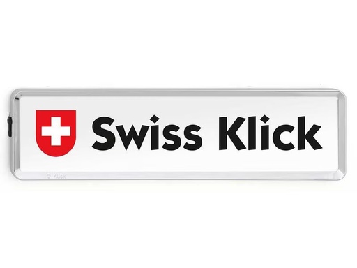 [90300633 1571693] Swiss Klick Kennzeichenhalter Langformat Hinterseite, Chrom Glanz