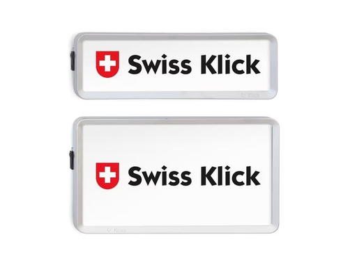 [90300638 1571683] Swiss Klick Kennzeichenhalterset Hochformat Chrom Matt