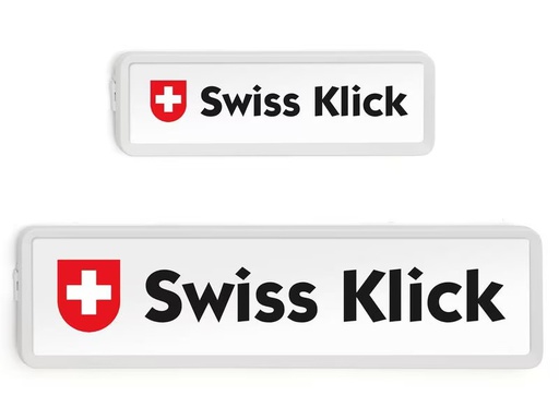 [90300646 1571684] Swiss Klick Kennzeichenhalterset Langformat Weiss