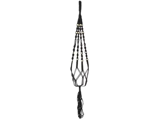 [90300709 1573570] CHALET Blumenampel Makramee 95 cm, Schwarz