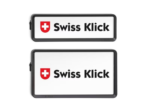 [90300725 1571677] Swiss Klick Kennzeichenhalterset Hochformat Schwarz