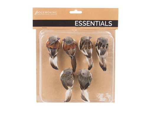 [90300741 1573579] CHALET Aufhänger Federvögel 6 Stück, 24 cm, Mehrfarbig