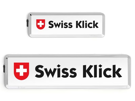 [90300765 1571680] Swiss Klick Kennzeichenhalterset Langformat Chrom Glanz