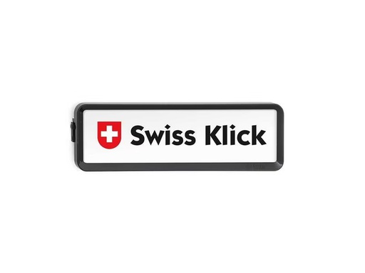[90300836 1571689] Swiss Klick Kennzeichenhalter Langformat  Vorderseite Schwarz