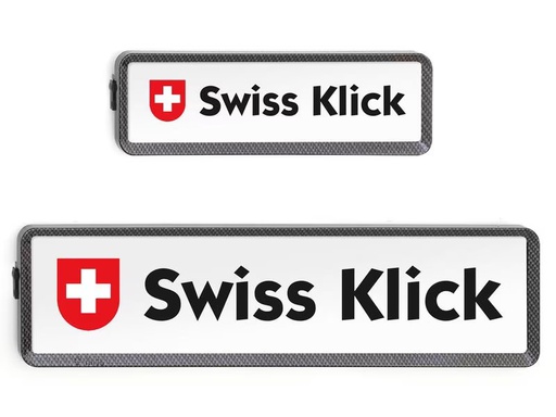 [90300863 1571681] Swiss Klick Kennzeichenhalterset Langformat Carbon Look