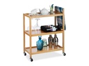 relaxdays Bartrolley Bambus 76.5 x 30 cm, Nature