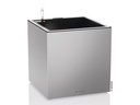 Lechuza Blumentopf Canto Premium 40 Low LED, Silber, Hochglanz