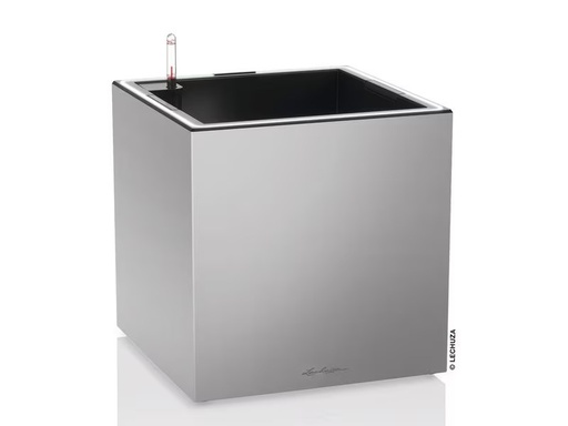 [90300947 1522488] Lechuza Blumentopf Canto Premium 40 Low LED, Silber, Hochglanz