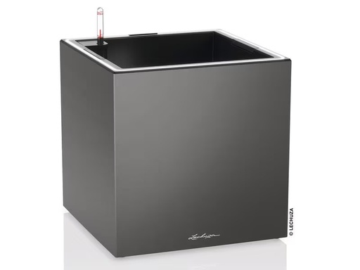 [90300970 1522487] Lechuza Blumentopf Canto Premium 40 Low LED, Anthrazit, Hochglanz
