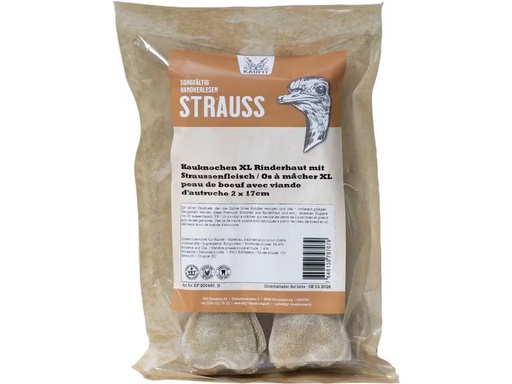 [90300971 1575487] Kaufit Kauknochen Rind mit Straussenfleisch, 17 cm, 245 g, 2 Stück