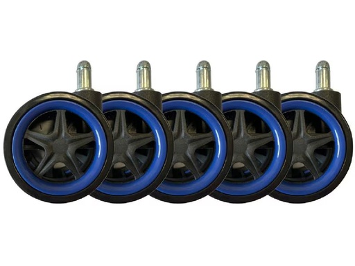 [90301101 1581668] LC-Power Rollen LC-CASTERS-DRIFT 5er Set Blau