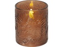 Star Trading LED-Kerze Pillar Flamme Leaf, Ø 8.5 x 10 cm, Braun