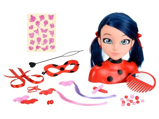 [90301120 1565894] BANDAI Beauty Miraculous Deluxe Frisierkopf Ladybug Set