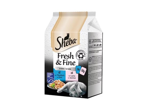 [90301129 1565557] Sheba Nassfutter Fresh &amp; Fine in Gelée Fisch, 6 x 50 g