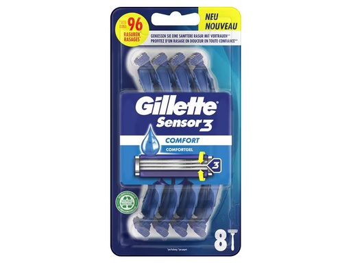[90301171 1569131] Gillette Einwegrasierer Sensor3 Comfort 8 Stück