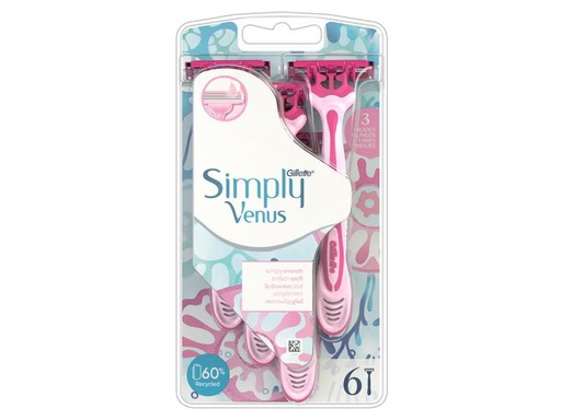 [90301327 1569135] Gillette Venus Einwegrasierer Simply Venus 3 6 Stück