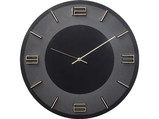 [90301405 1570792] Kare Wanduhr Leonardo Ø 49 cm, Schwarz