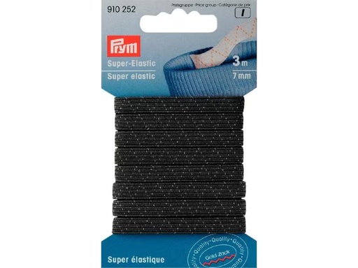 [90301407 1576073] Prym Elastikband Schwarz, 3 m x 7 mm
