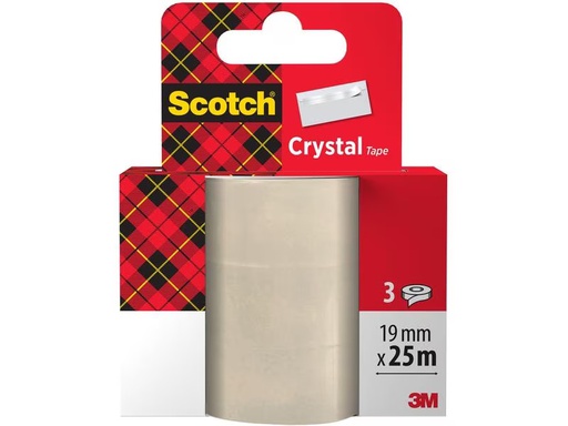 [90301480 1545818] Scotch Klebeband Crystal Nachfüllpack 19 mm x 25 m, Transparent