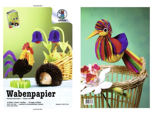 [90004971 586110] URSUS Wabenpapier 8 Farben 16.5 x 23 cm