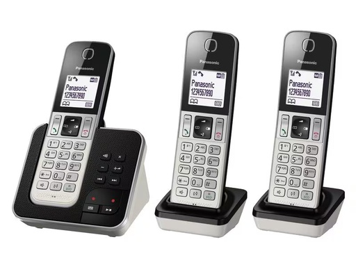[90301509 1575243] Panasonic Schnurlostelefon KX-TGD323SLW Trio Schwarz/Silber