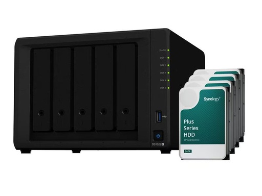 [90301526 1582189] Synology NAS DiskStation DS1522+ 5-bay Synology Plus HDD 60 TB