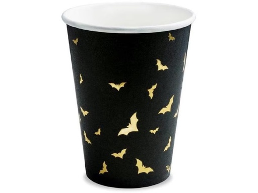 [90302036 1404089] Partydeco Becher Trick or Treat 6 Stk., Schwarz/Gold