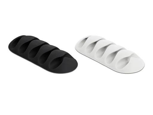 [90049987 1134769] Delock Kabelhalter 66mm, für 5 Kabel, selbstklebend 6 Stück