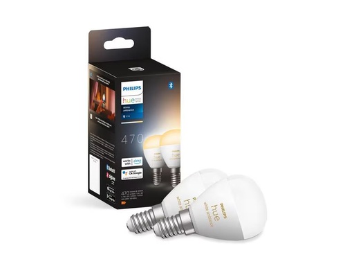 [90302144 1555203] Philips Hue White Ambiance E14 Luster Tropfen 2er Set 2 x 470 lm