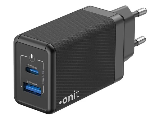 [90302157 1532004] onit USB-Wandladegerät Dual QC4+ 65 W GaN Schwarz