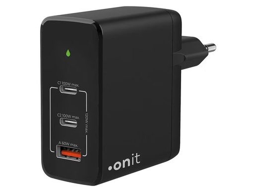 [90302171 1532002] onit USB-Wandladegerät Trial QC5.0 120 W GaN Schwarz