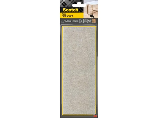 [90302206 1571166] 3M Filzgleiter Extra-Soft, 250 mm x 80 mm, Grau