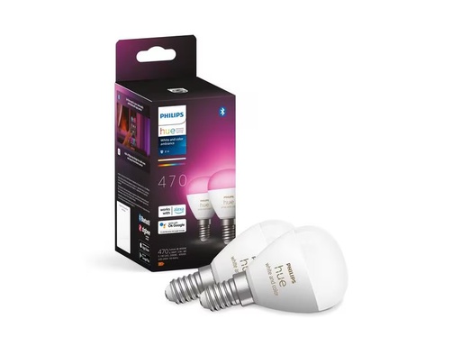 [90302250 1555201] Philips Hue White &amp; Color Ambiance E14 Luster Tropfen 2er Set 2 x 470 lm