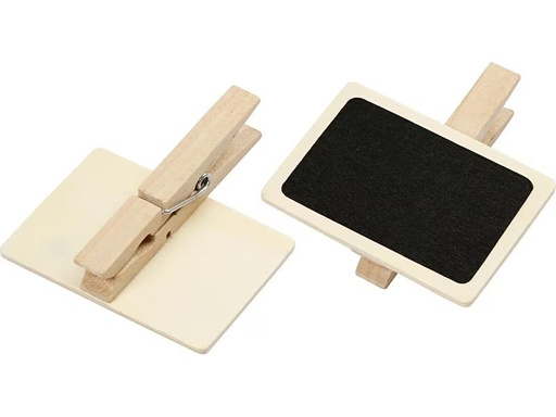 [90302374 1557037] Creativ Company Minikreidetafel mit Klammern 6.8 x 4.7 cm, 6 Stück