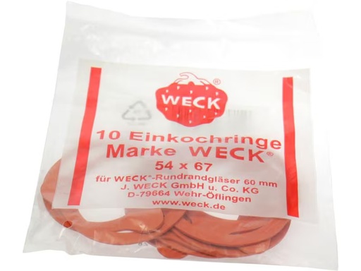 [90302466 1513042] Weck Gummidichtring Ø 6 cm 10 Stück, Rot