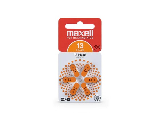 [90050051 1126447] Maxell Europe LTD. Hörgerätebatterie PR48- 13, 6 Stück