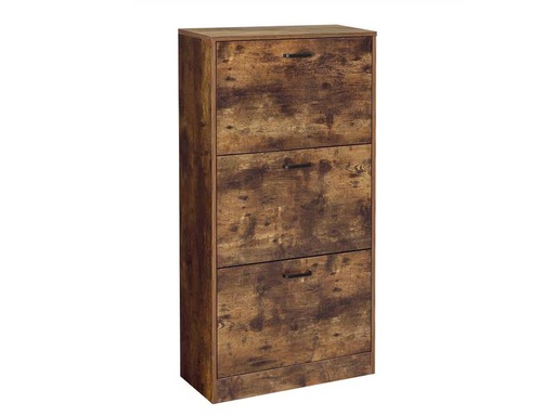[90302520 1570387] VASAGLE Schuhschrank  mit 3 Klappen 60 x 120 cm, Braun