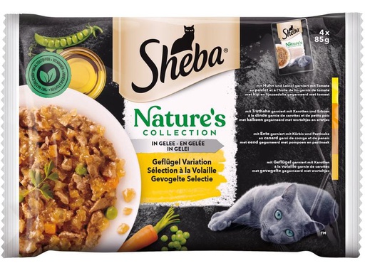 [90302601 1582487] Sheba Nassfutter Natures Collection Gelee – Geflügel, 4 x 85 g