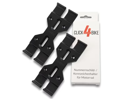 [90302610 1587689] 21CARS Kennzeichenhalterset Klick Motorrad, Schwarz