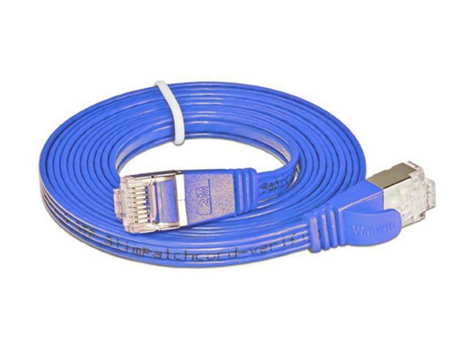 [90050181 314745] SLIM Slimpatchkabel RJ-45 - RJ-45, Cat 6, STP, 2 m, Blau