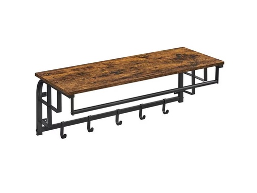 [90303232 1570384] VASAGLE mit 5 abnehmbaren Haken 80 x 30 cm, Braun/Schwarz