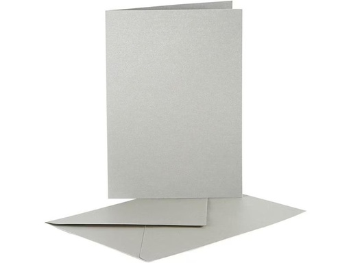 [90303441 1582353] Creativ Company Blankokarte und Couvert Silber, 10 Stück