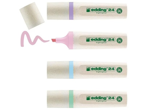 [90303537 1586043] edding Textmarker 24 EcoLine Pastell 4 Stück assortiert