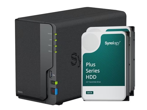 [90304366 1587913] Synology NAS DiskStation DS223, 2-bay Synology Plus HDD 8 TB