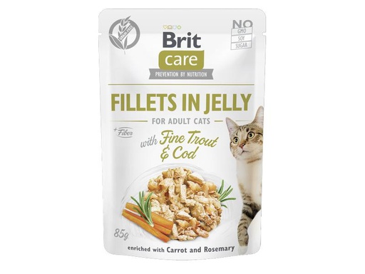 [90304458 1585512] Brit Nassfutter Care Fillets Gelée Forrelle &amp; Kabeljau, 85 g