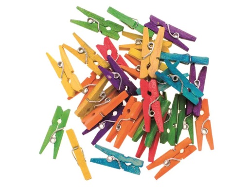 [90050410 569025] Glorex Holzkleinteile Wäscheklammern, farbig, 30 Stück